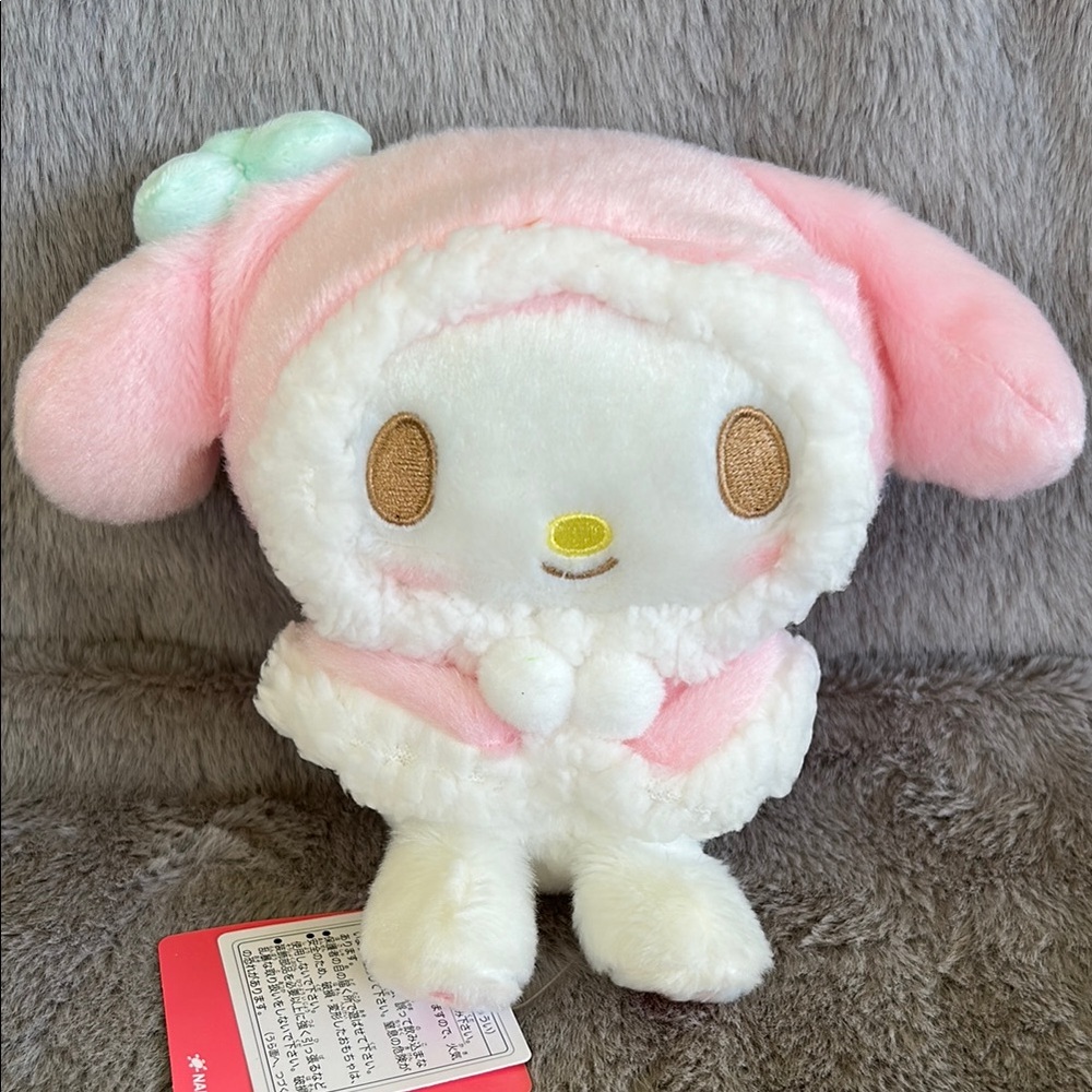 Sanrio Pink and White My Melody Winter Mascot Plush